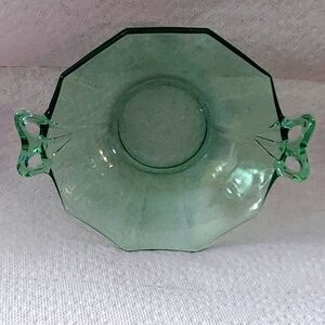 Vintage Fostoria Green Glass Candy Bowl